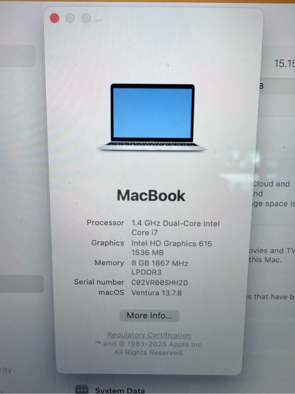 Apple MacBook Silver Laptop 1.4 GHz Dual-Core Intel i7 250 GB - Picture 5 of 9